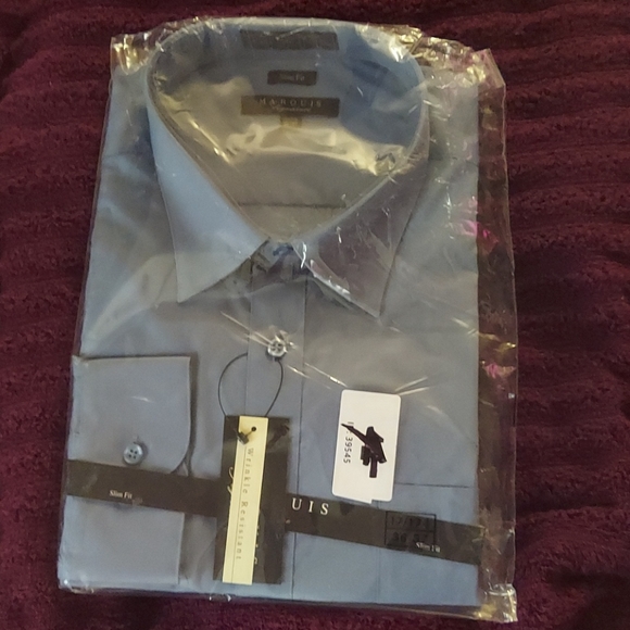 Marquis slim fit dress shiry steel blue  Brand new - Picture 3 of 4
